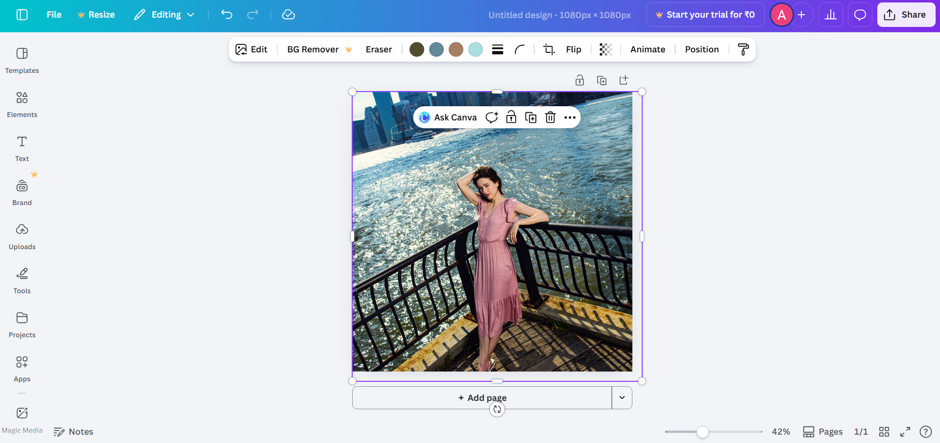 Canva interface
