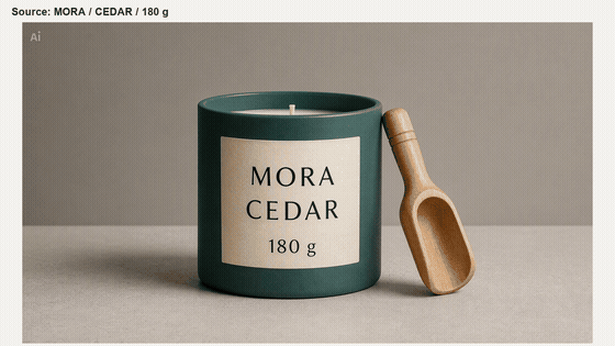 The original candle alternates with a result that has lost its label and right wall.