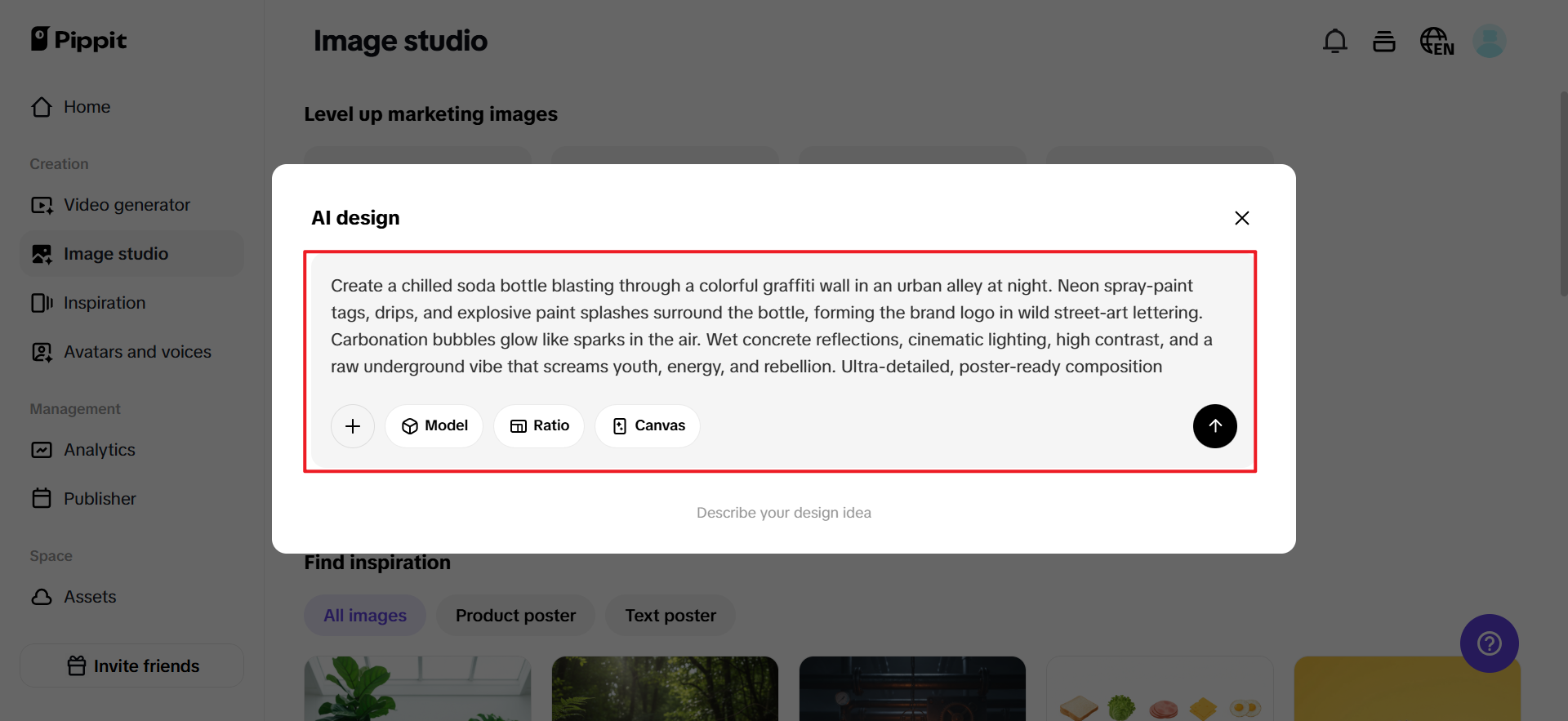 Write a detailed prompt and generate