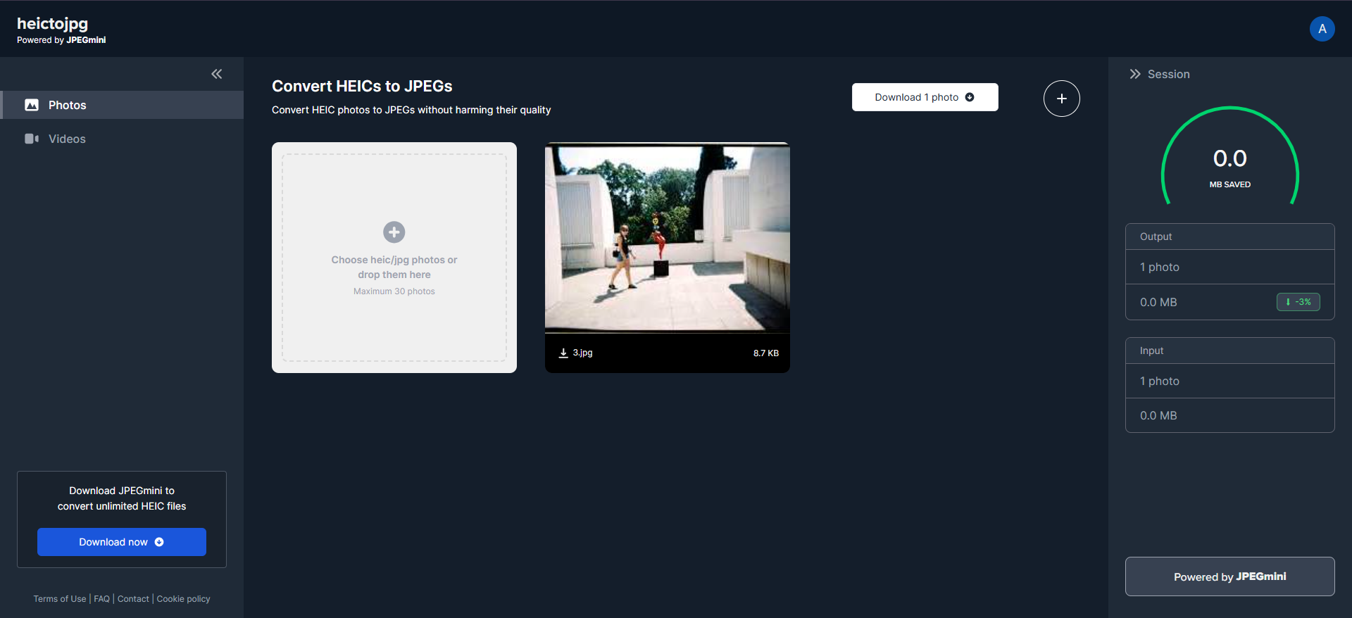 HEICToJPG.com interface