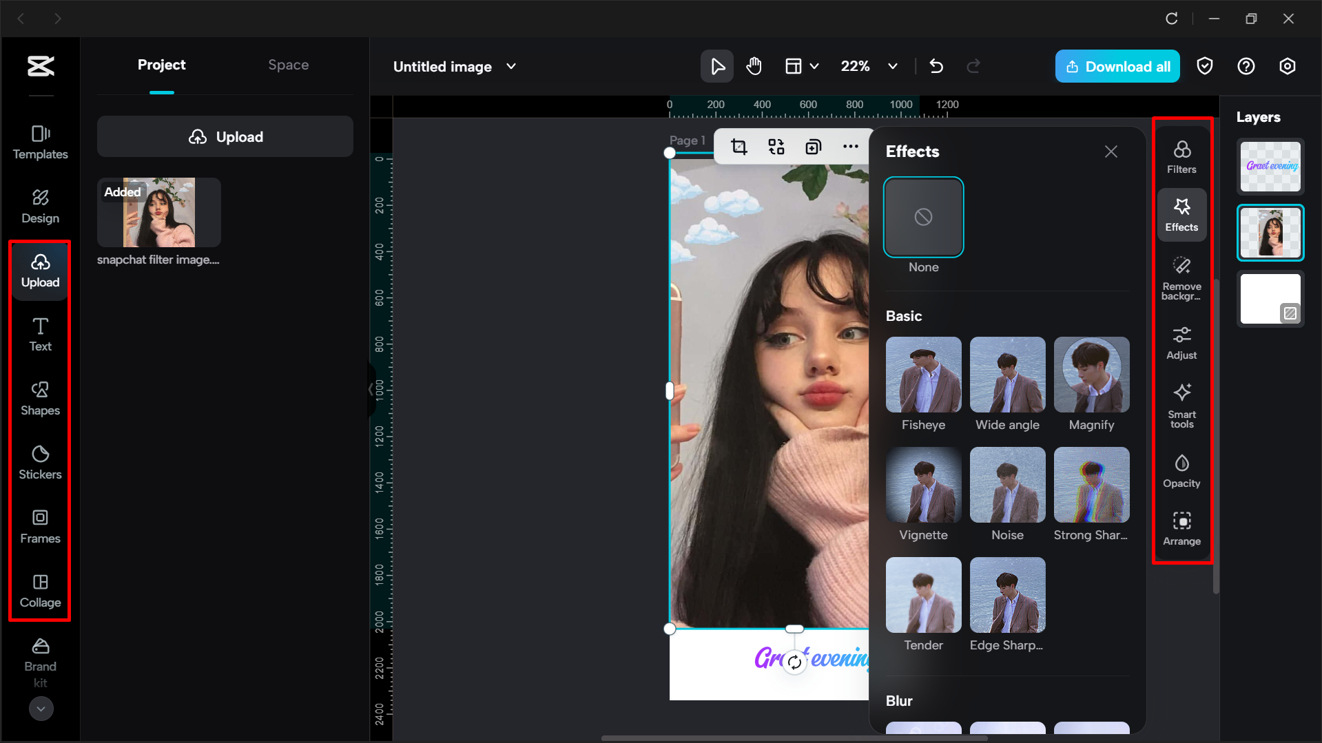 Customizing visuals using tools in the CapCut desktop video editor