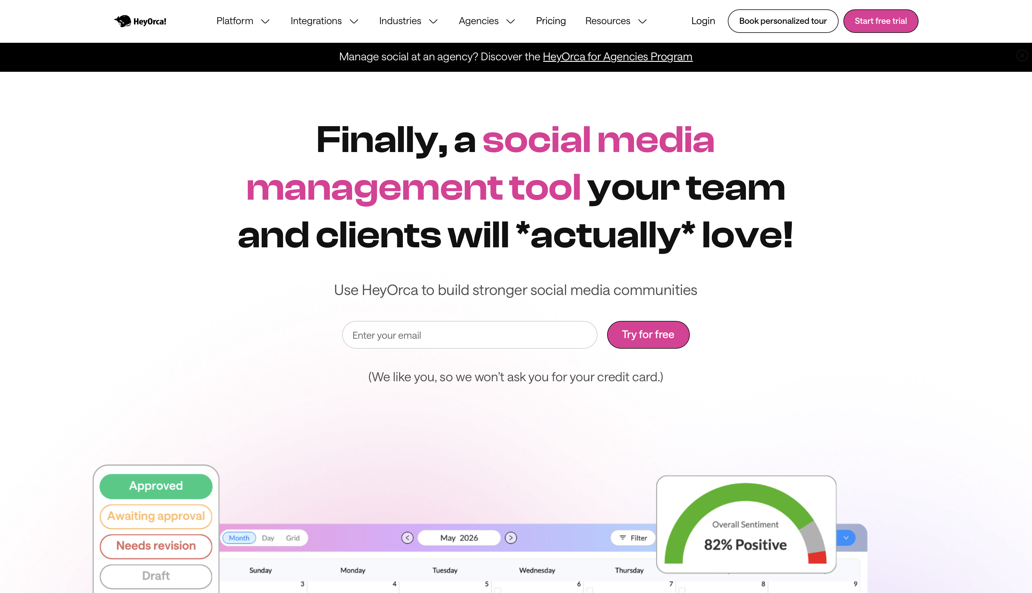 HeyOrca interface