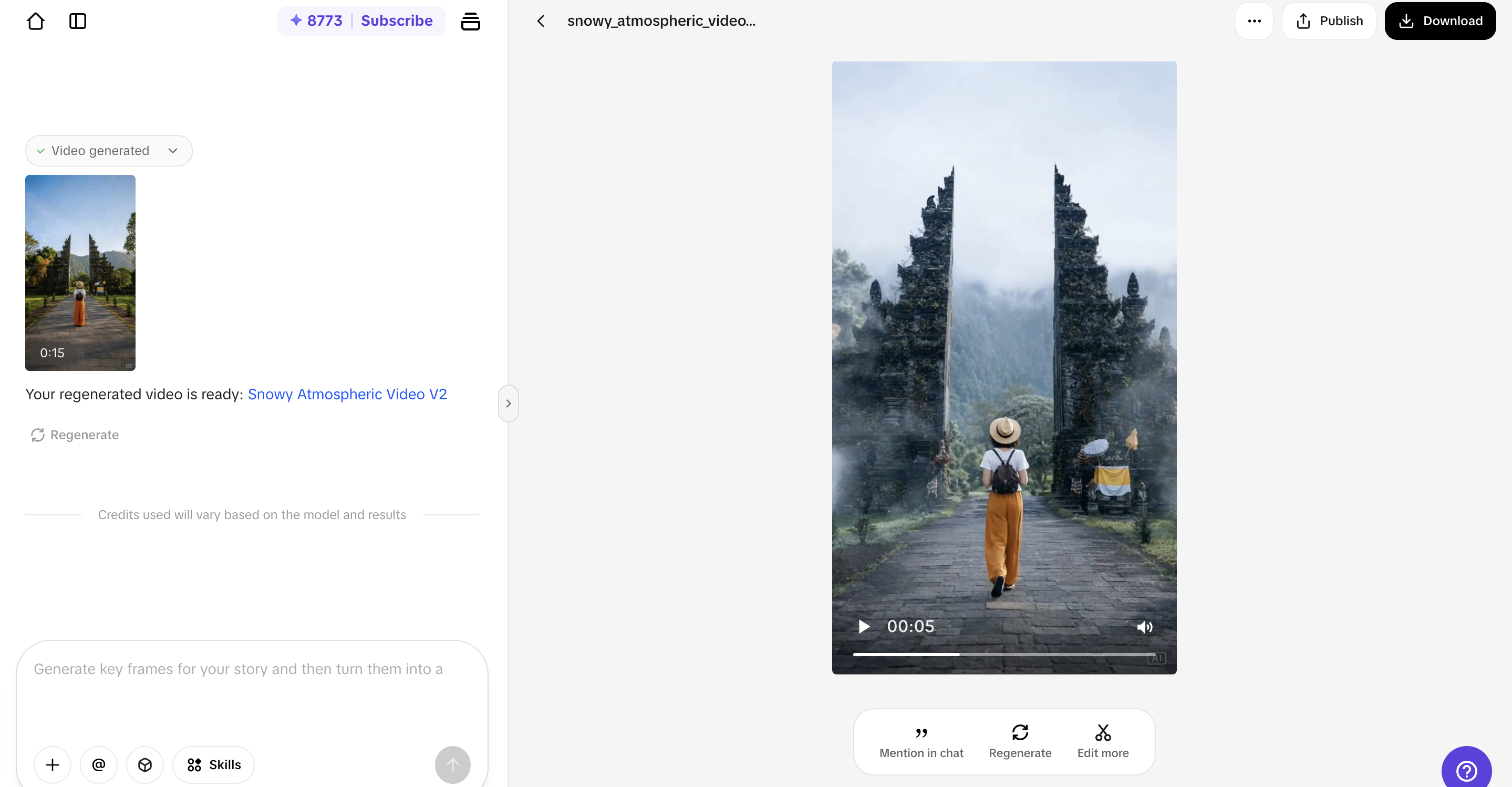 Customize and publish smoke effect video on Pippit