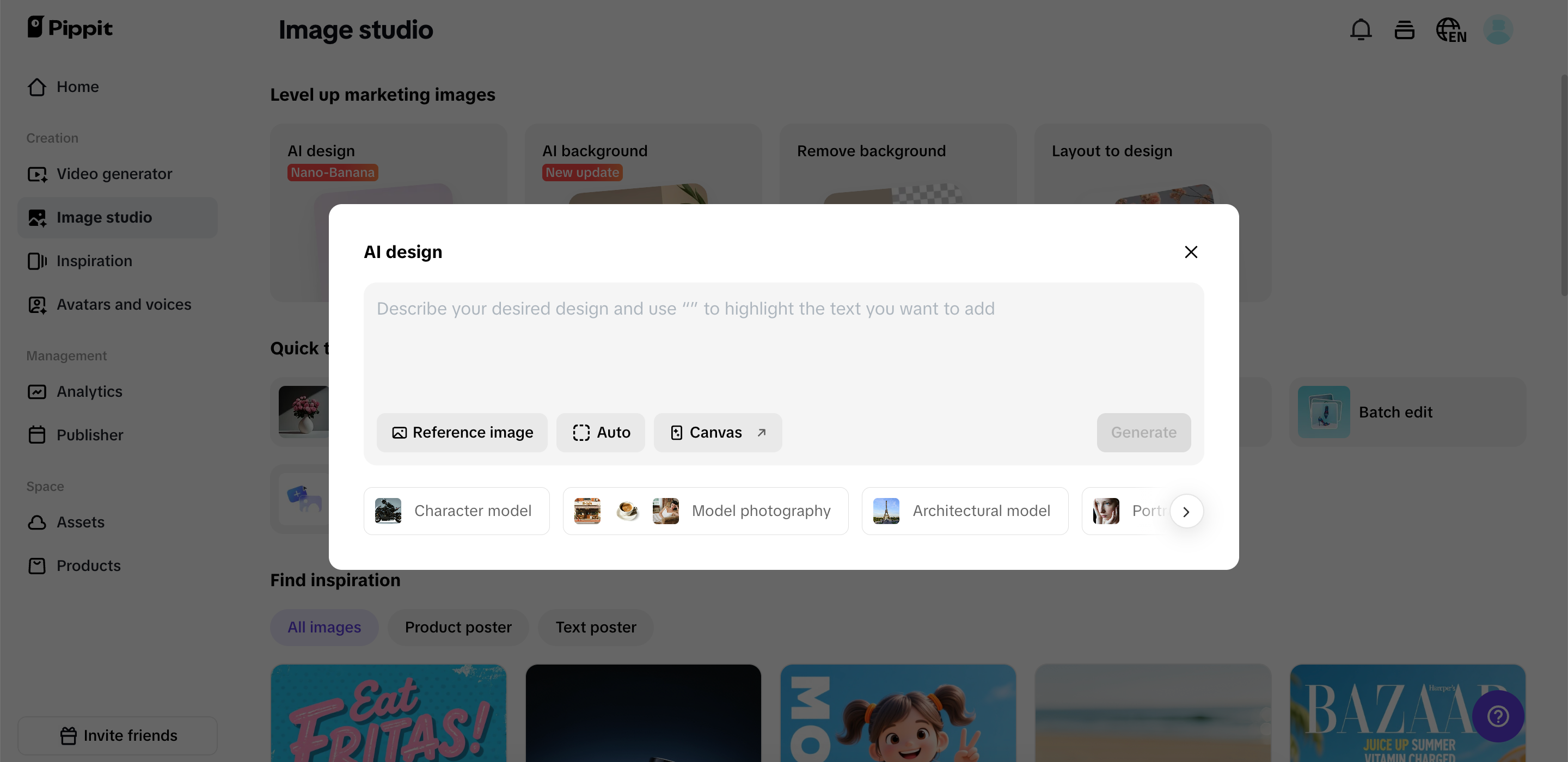 Tambahkan prompt dan hasilkan