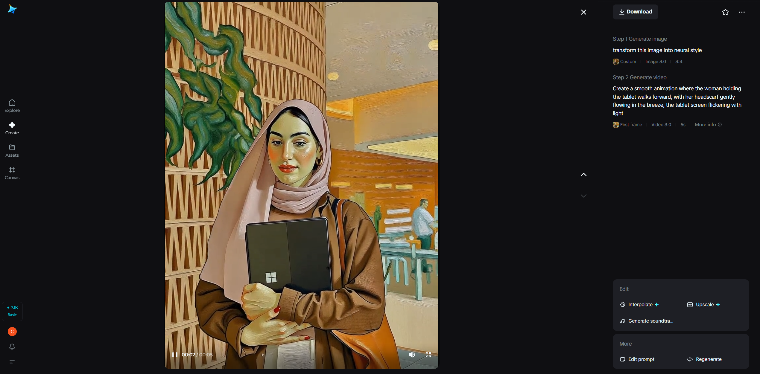 デジタルイラストレーション風の動画