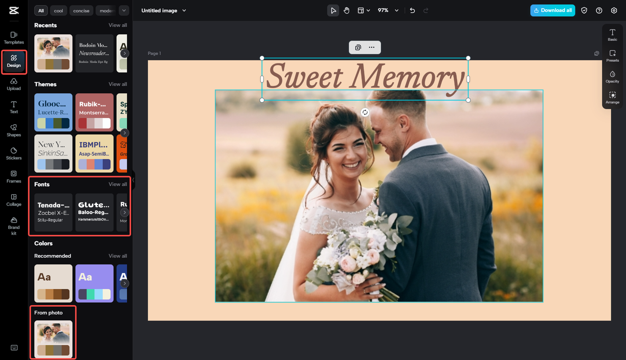Edit the image file with the color wheel