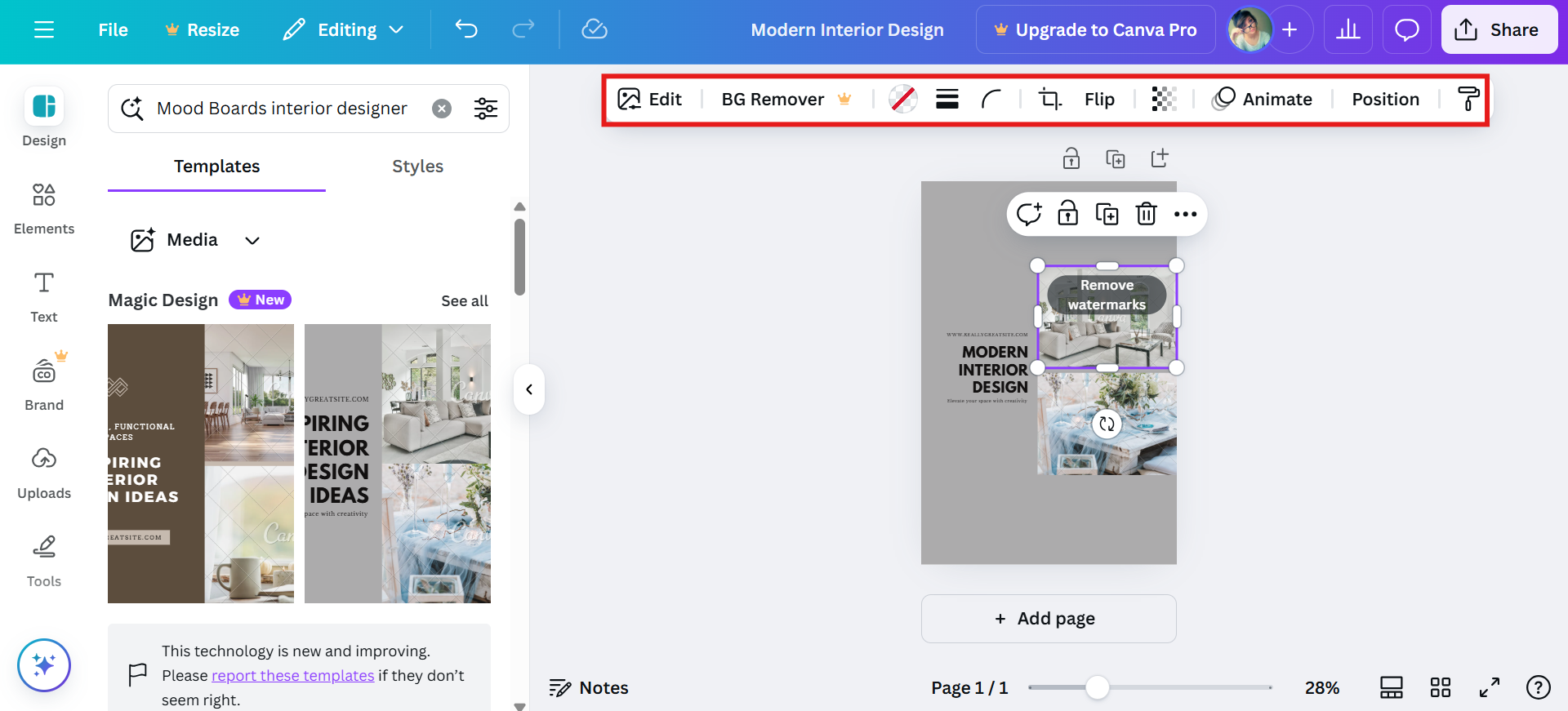 Anpassen der Vorlage