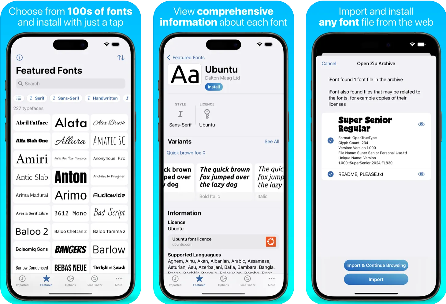 The best app to download the Open Sans font on mobile: iFont