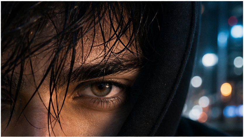 Nahaufnahme Augen Jungen AI Foto Aufforderungen Beispiel 2