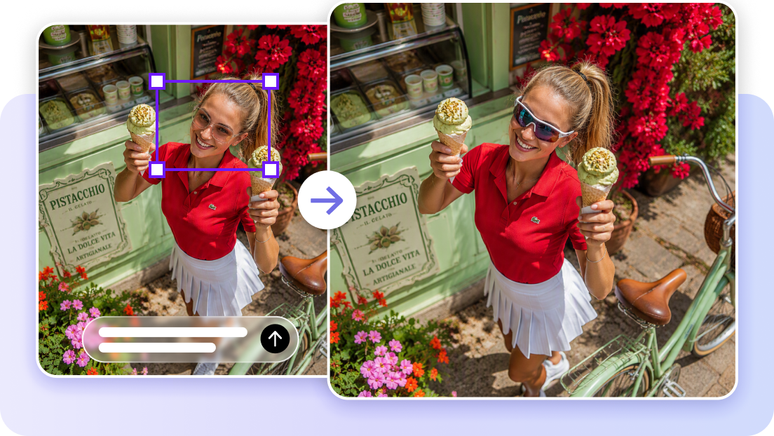Refine every detail with built-in AI editing tools