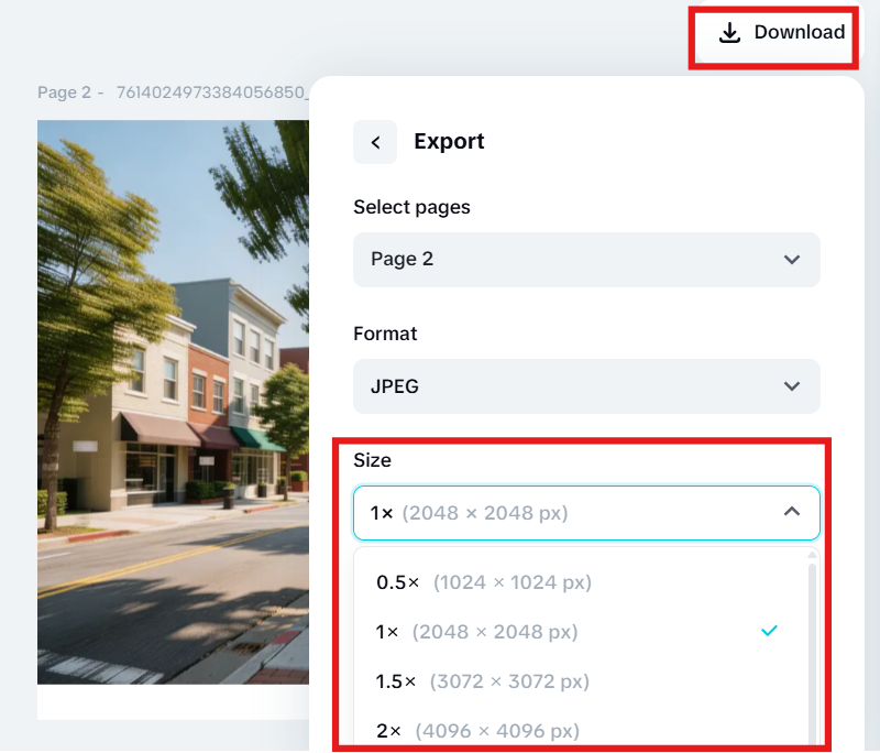Export image in CapCut