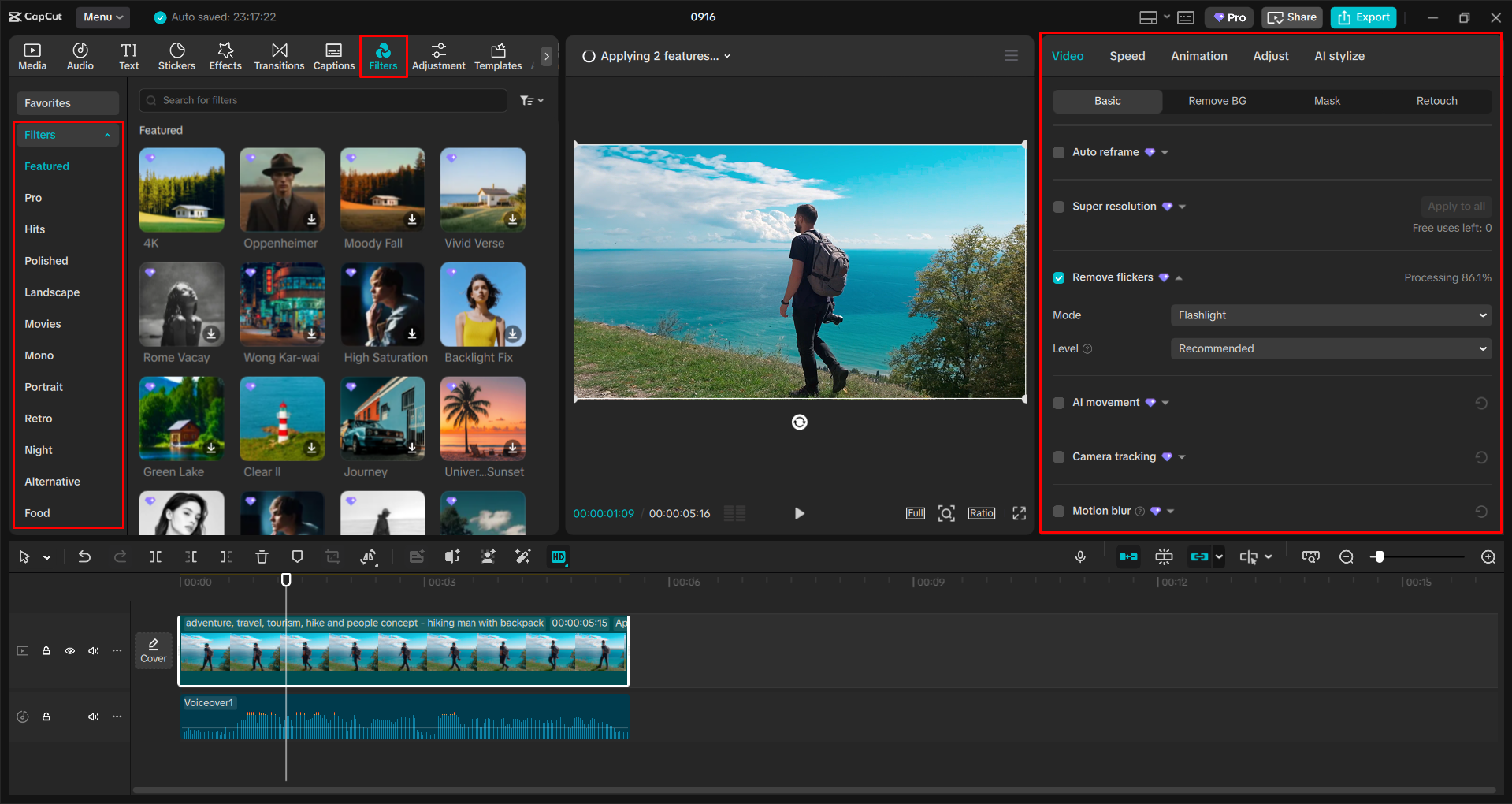 تثبيت وإزالة وميض الفيديو باستخدام محرر فيديو سطح المكتب CapCut