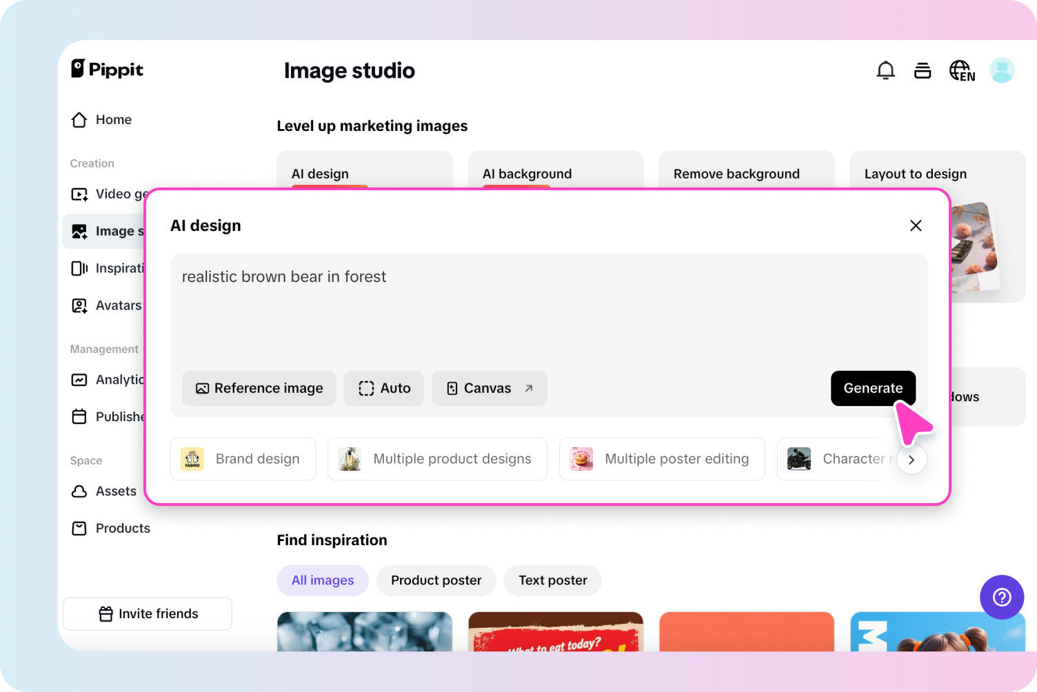 Creating bear drawing