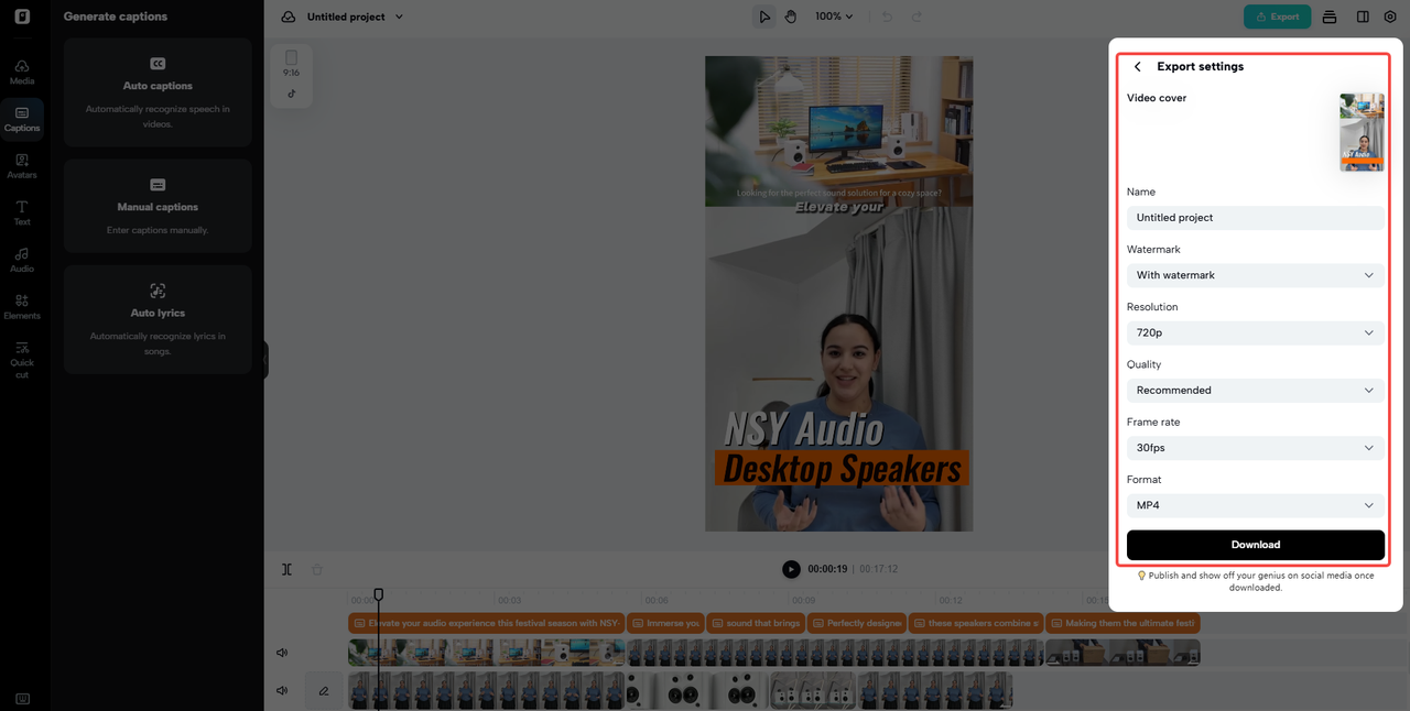 Export your video