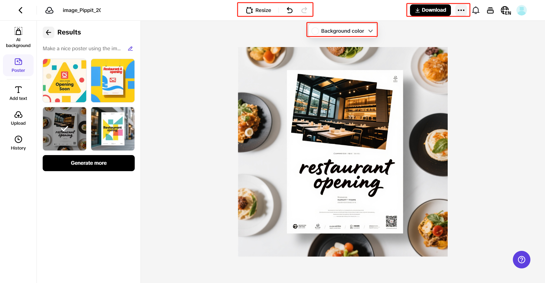 Choose, customize, and download