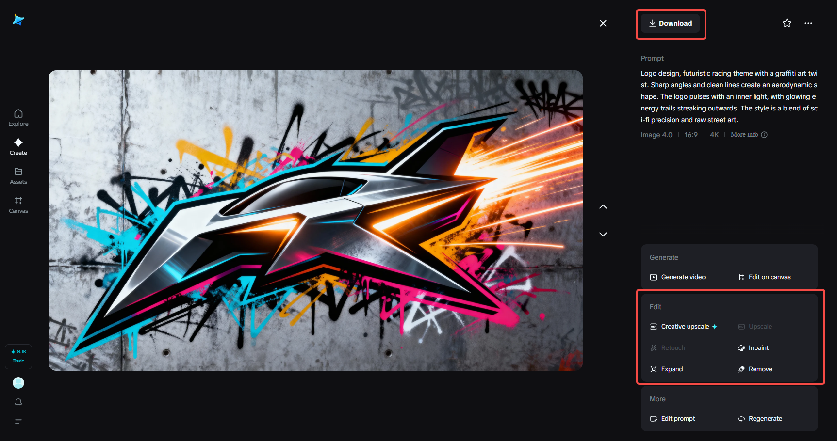 Edit and download your final logo