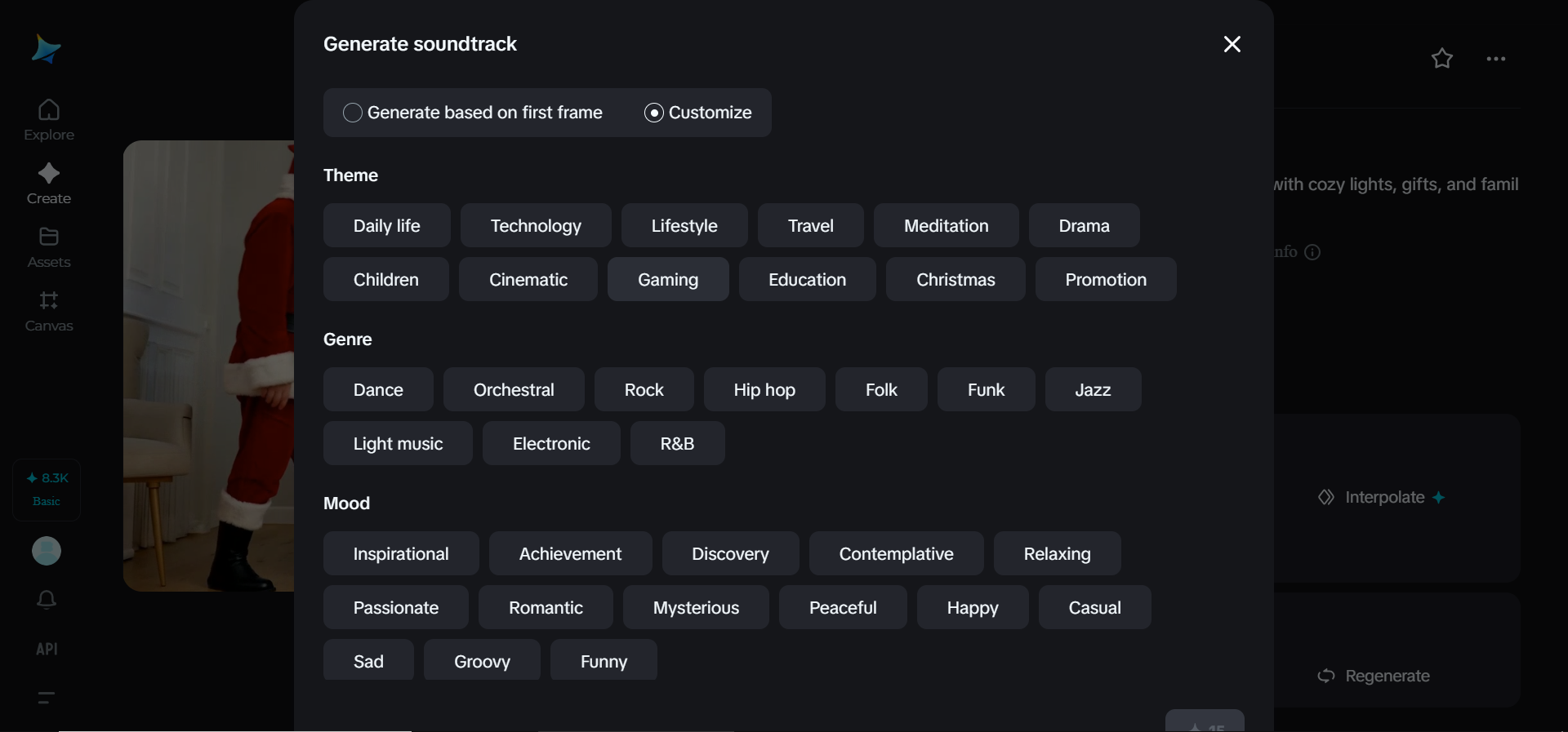 Generate soundtrack