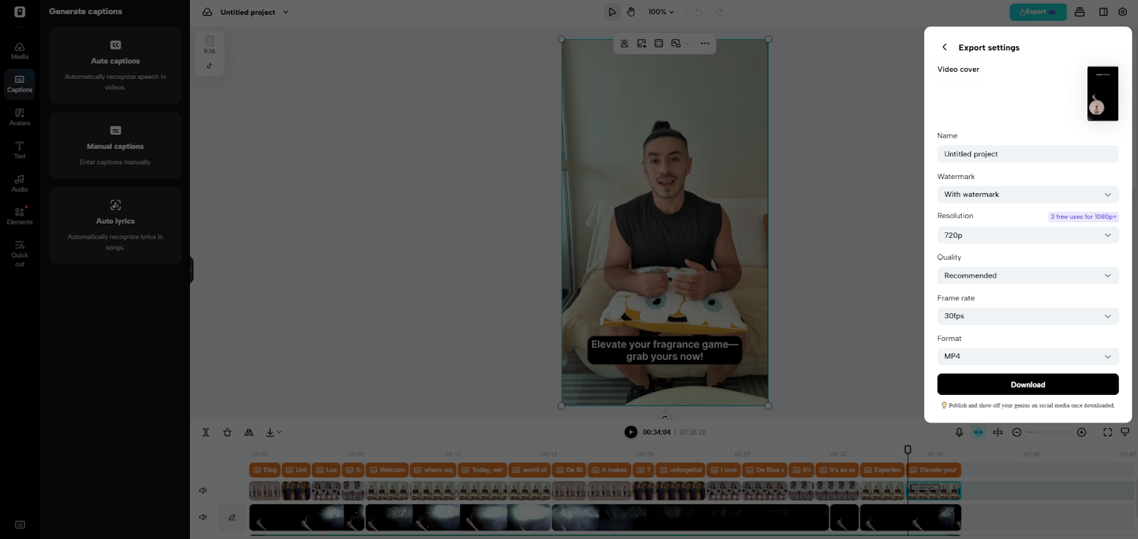 Finalize and share your product video