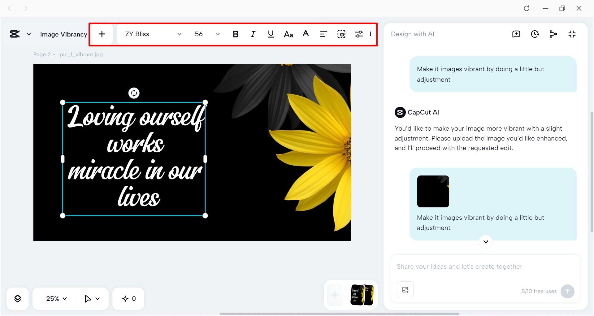 Generating the cover photo in the CapCut desktop video editor