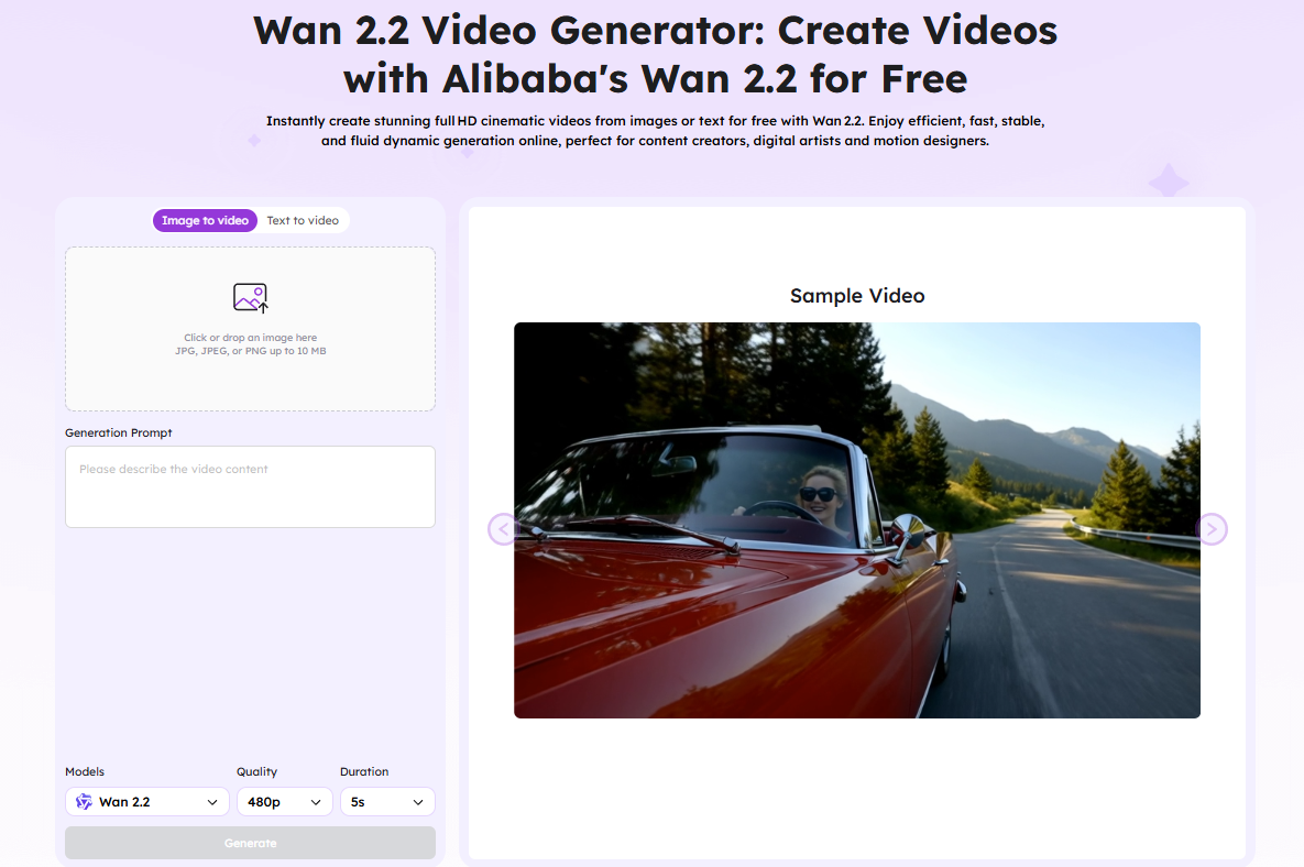 Interface of EaseMate - a user-friendly AI video generator from text