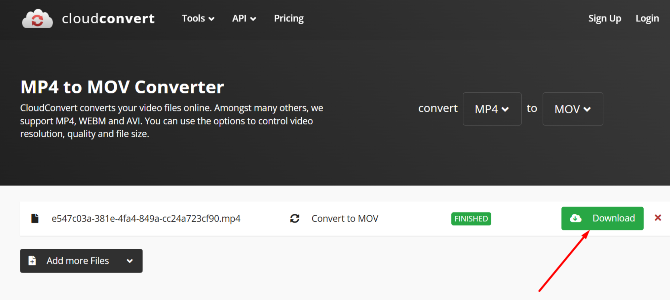 Download your video from CloudConvert
