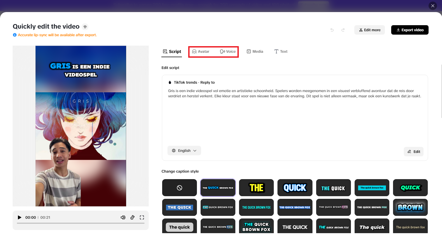 Mga boses at avatar na ginawa ng AI