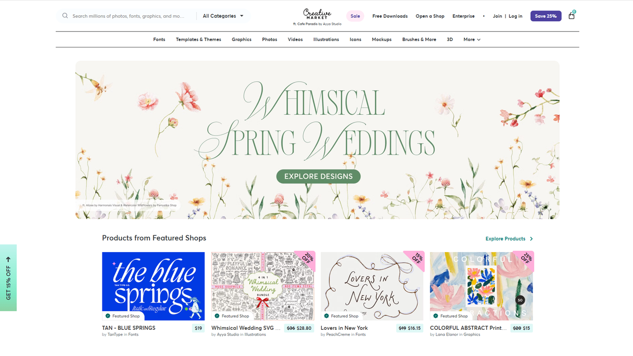 Creative Market interface