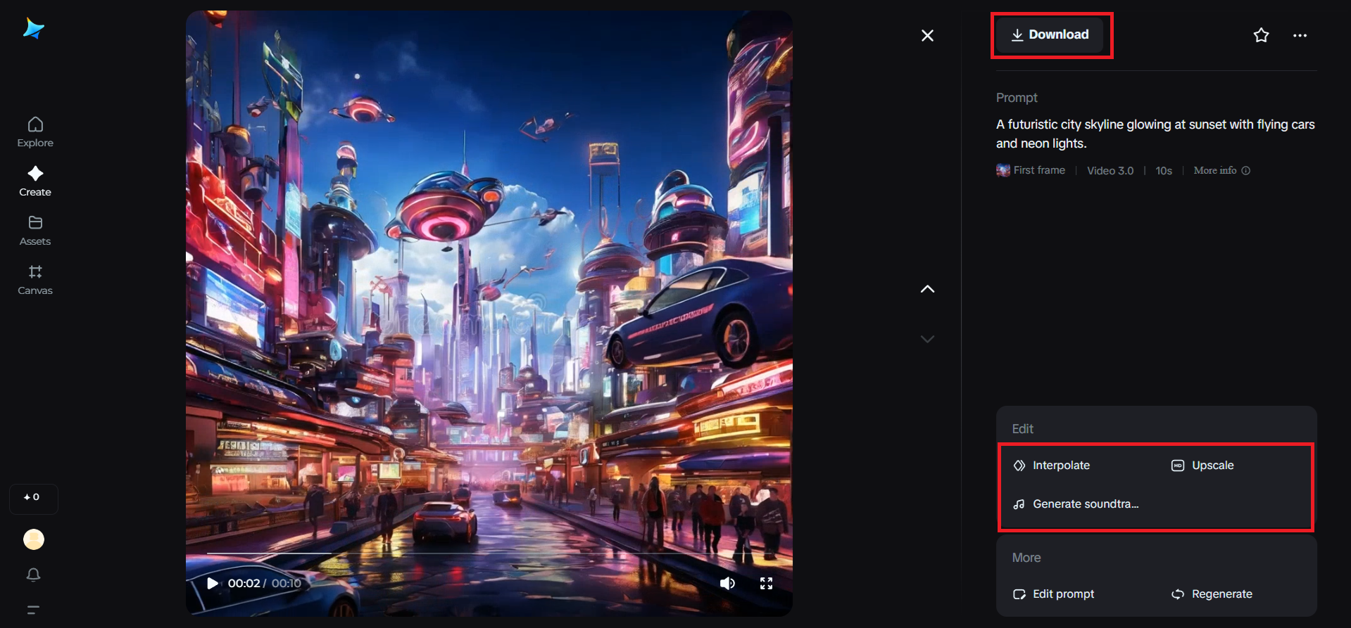Edit and download