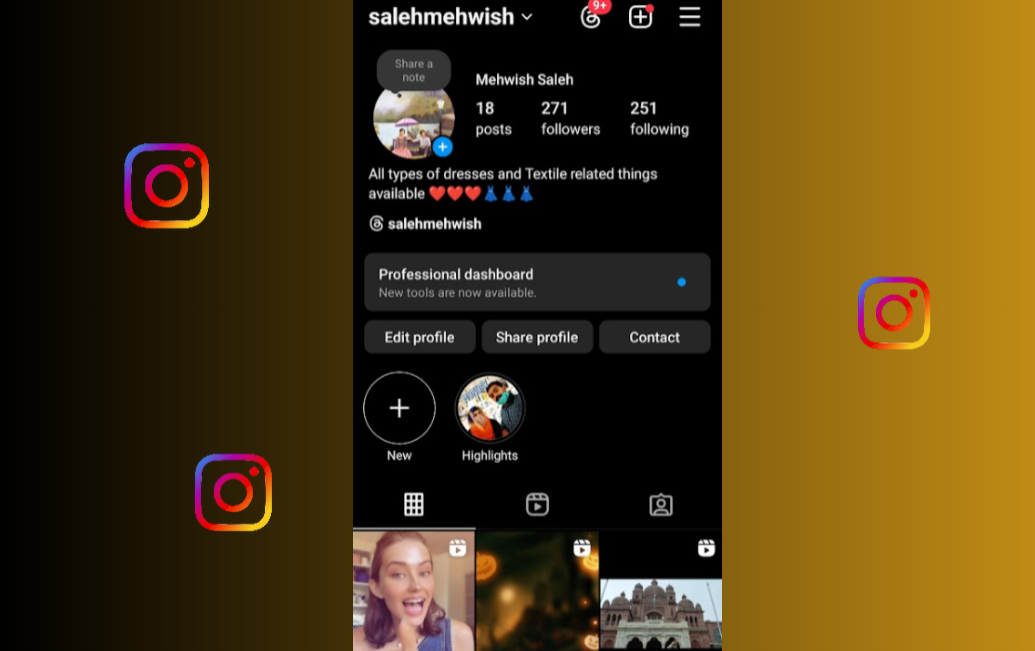 Opening the Instagram profile