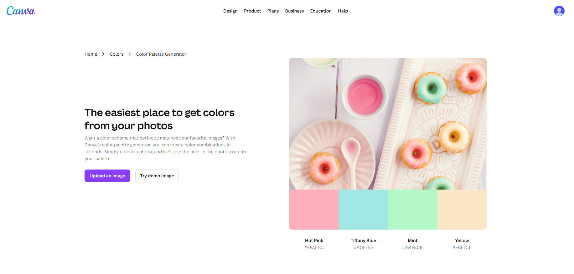 Canva color palette generator