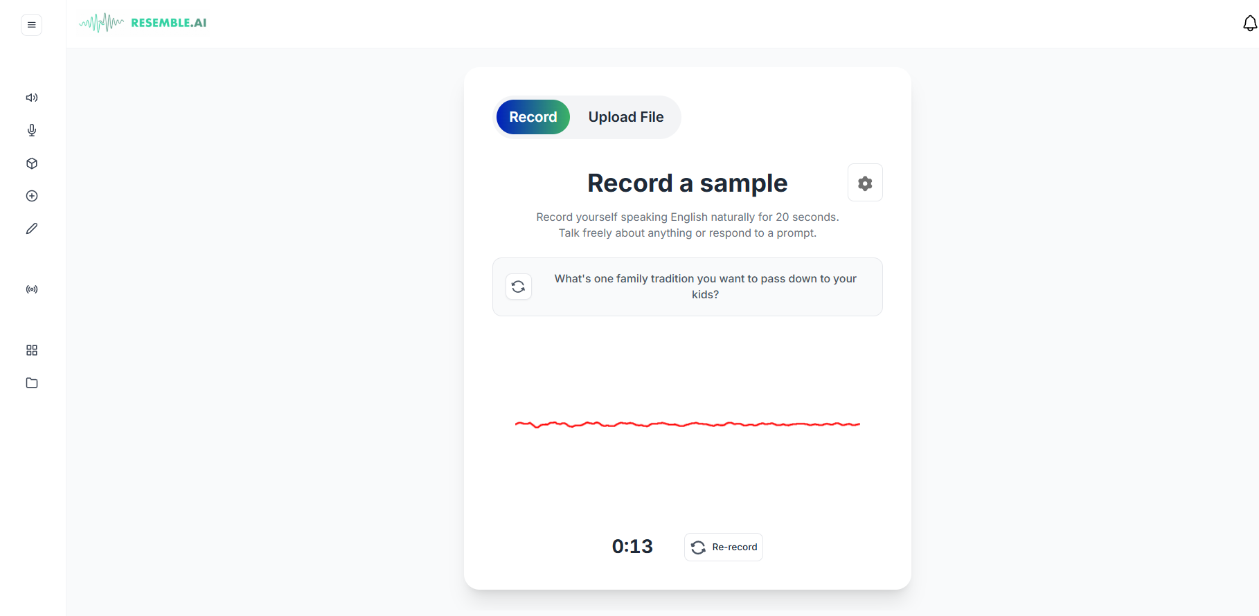 Record or upload a creepy voice sample