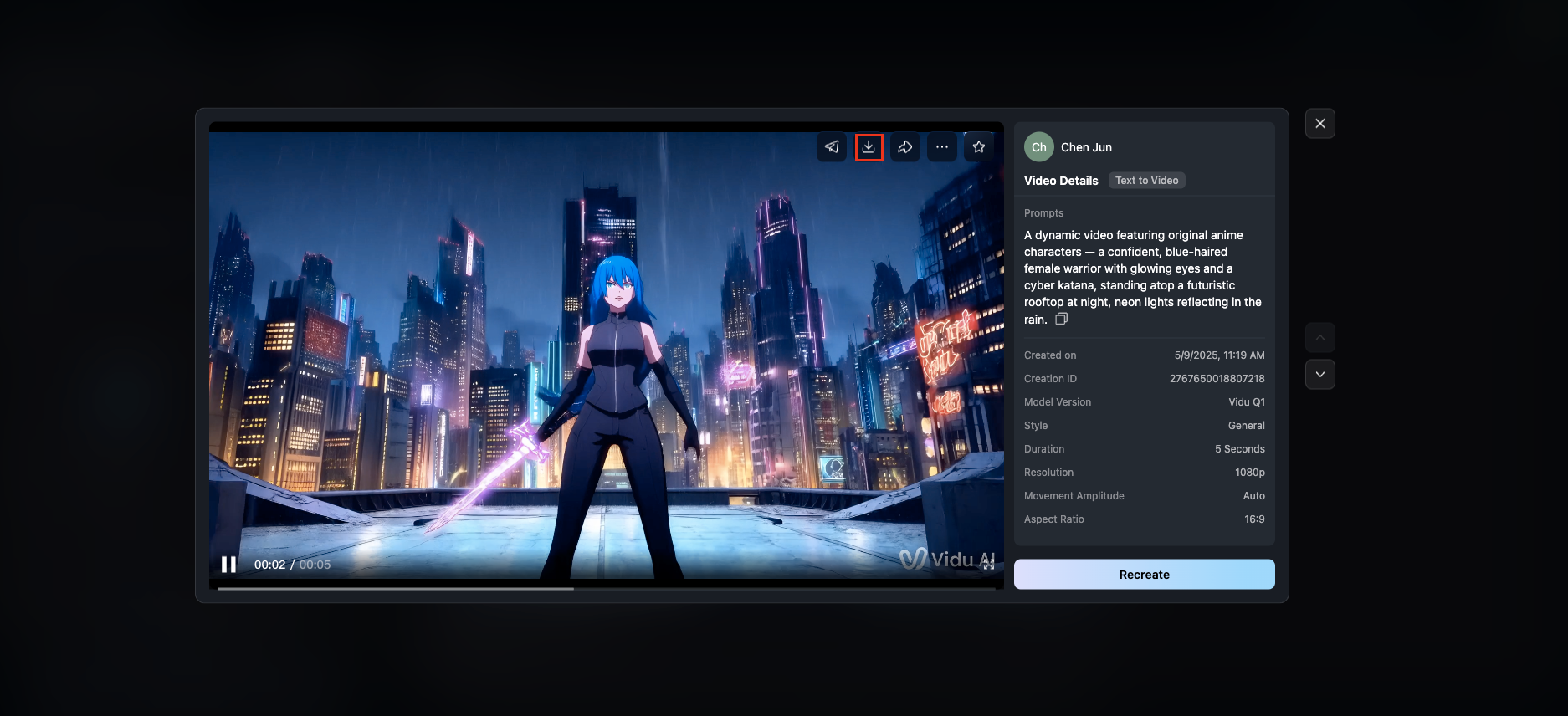 ข้อความ Vidu ไปยังวิดีโอ AI
