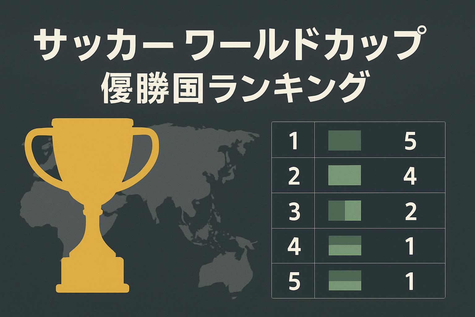 ワールドカップ 歴代優勝国一覧と優勝回数ランキング