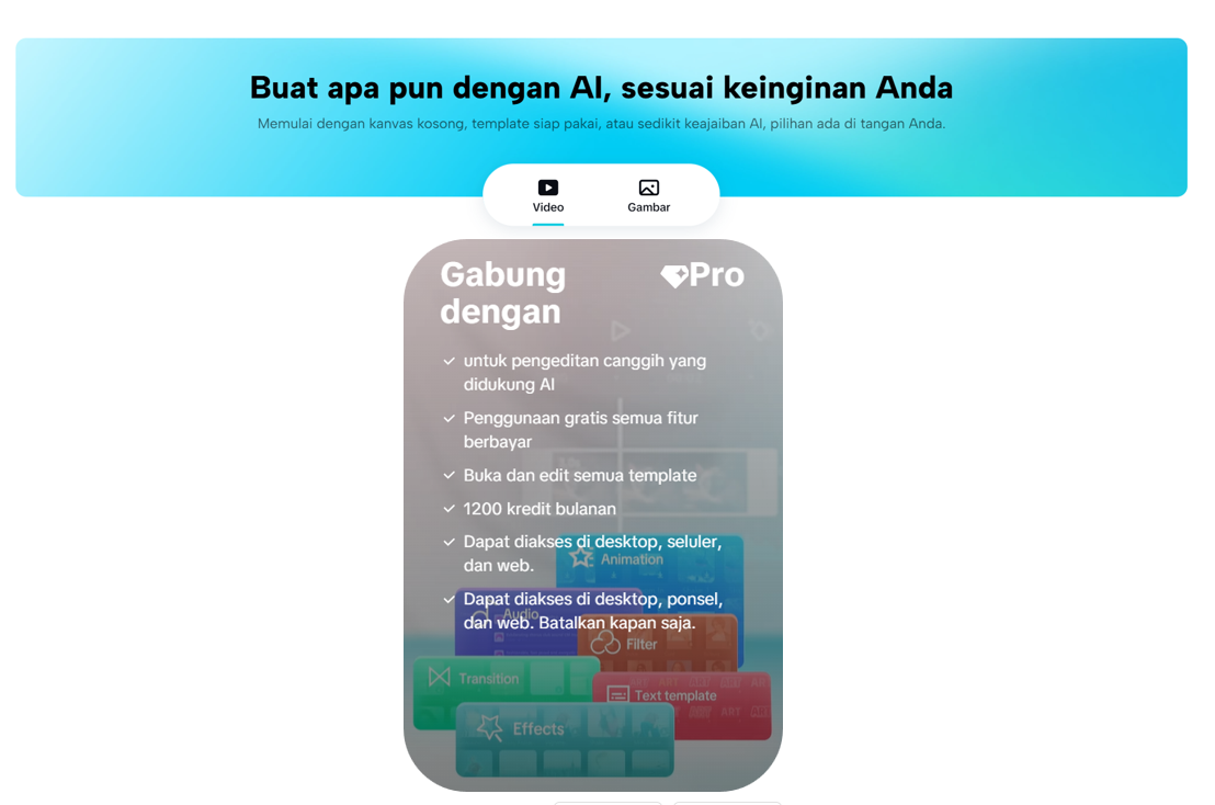Bergabunglah dengan CapCut Pro