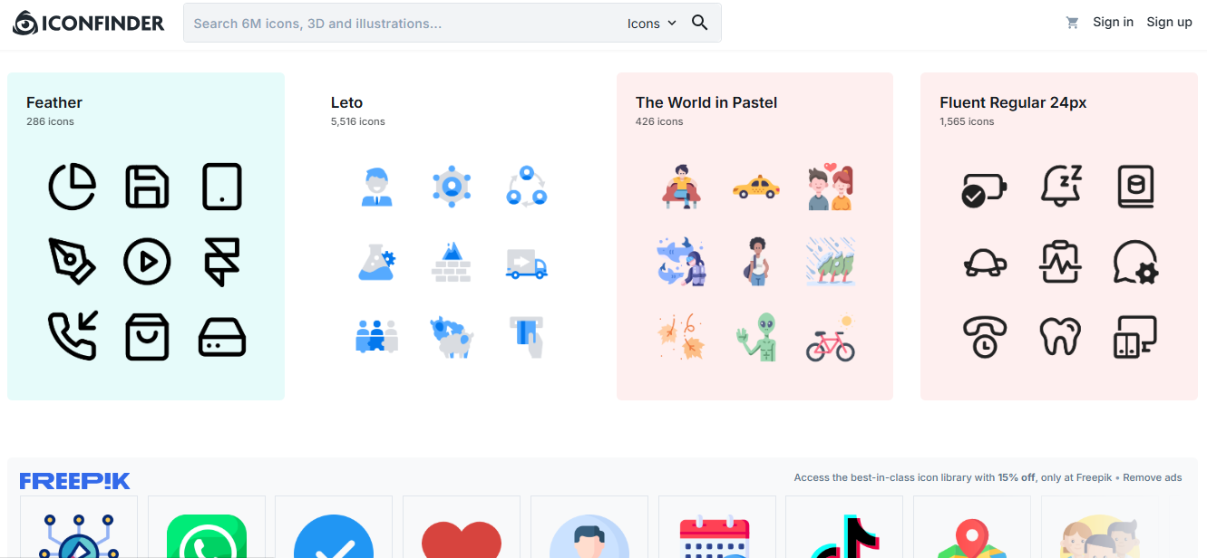 Iconfinder interface