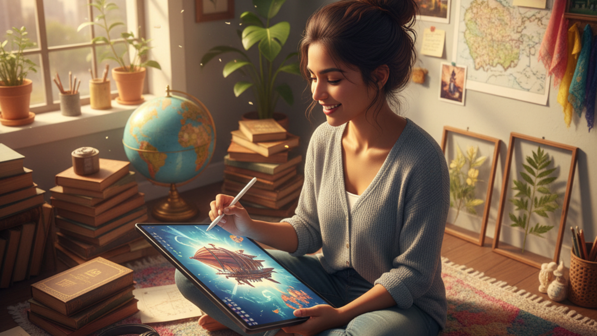 Use of background changing tools in educational visuals