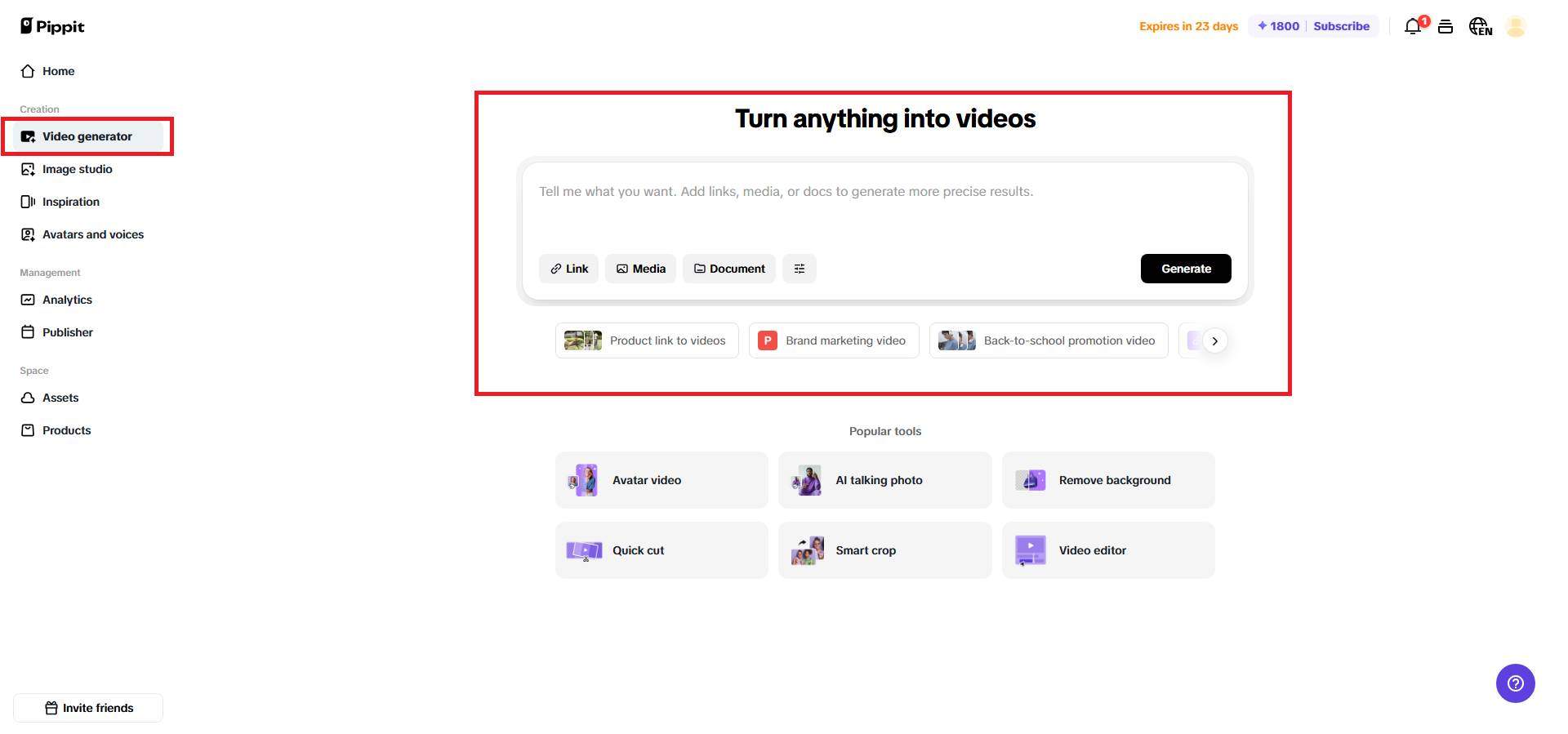 AI-powered video generation