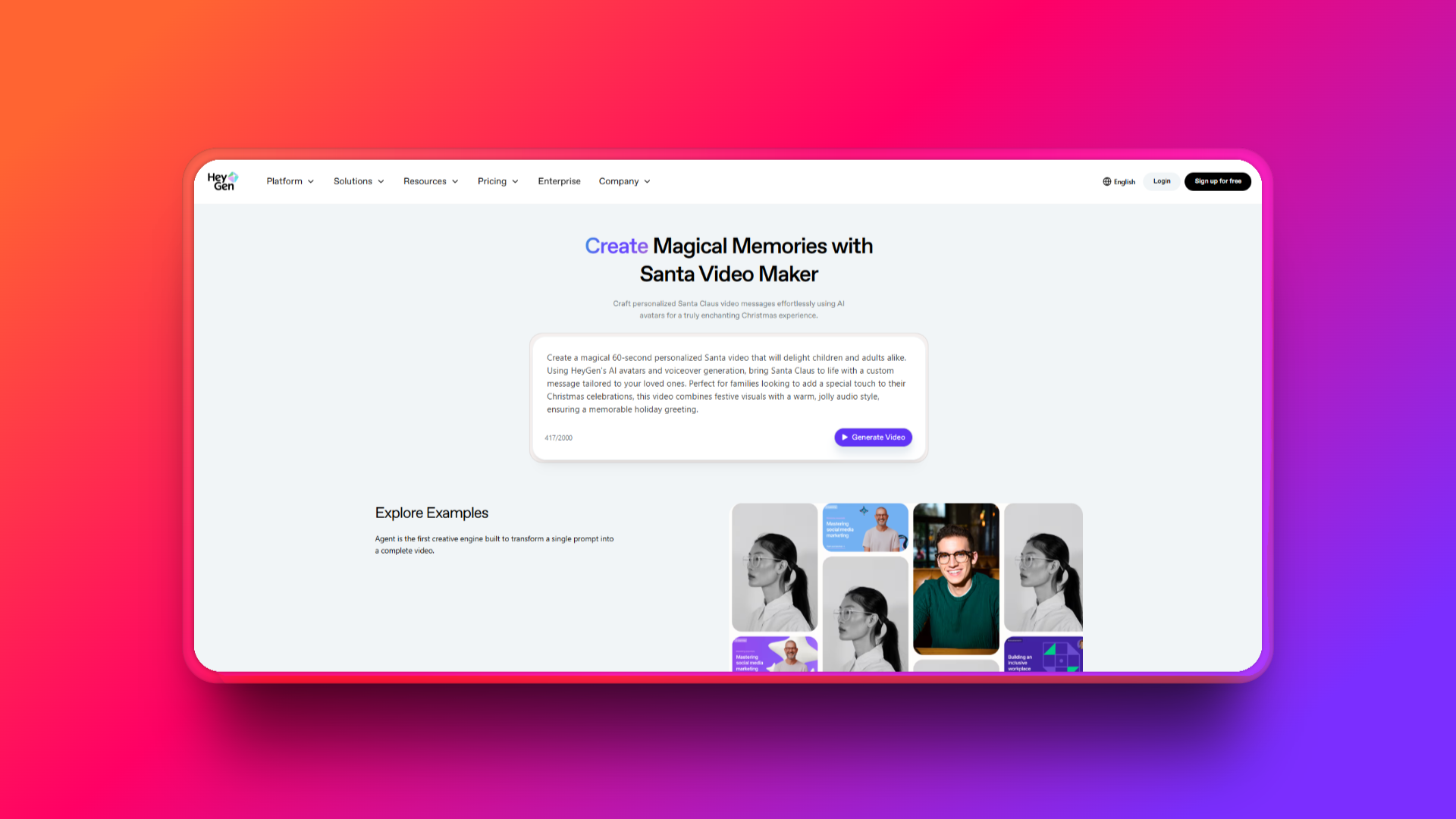 HeyGen으로 AI 산타 비디오를 만드세요.