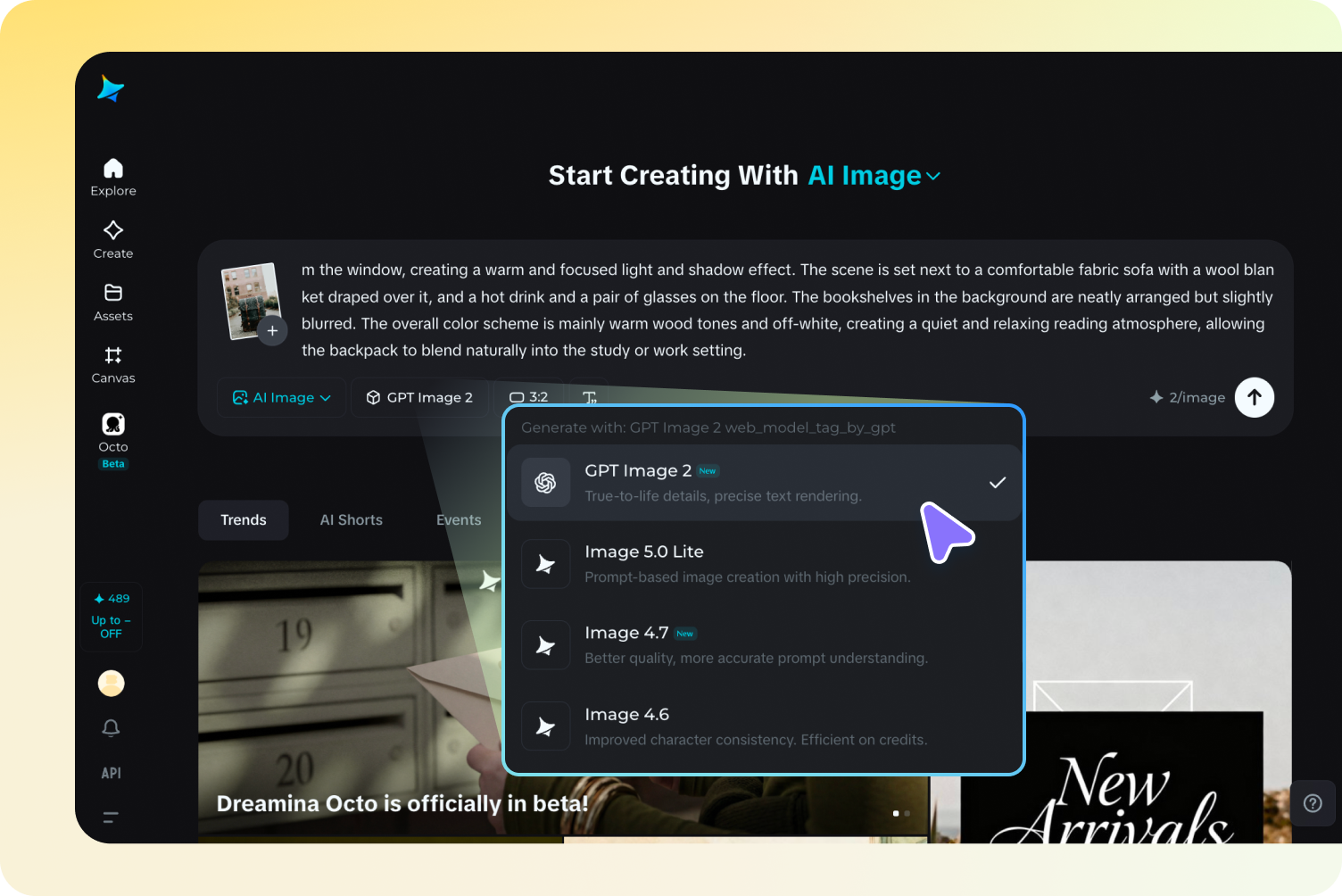 Type a prompt to create the perfect product listing photo