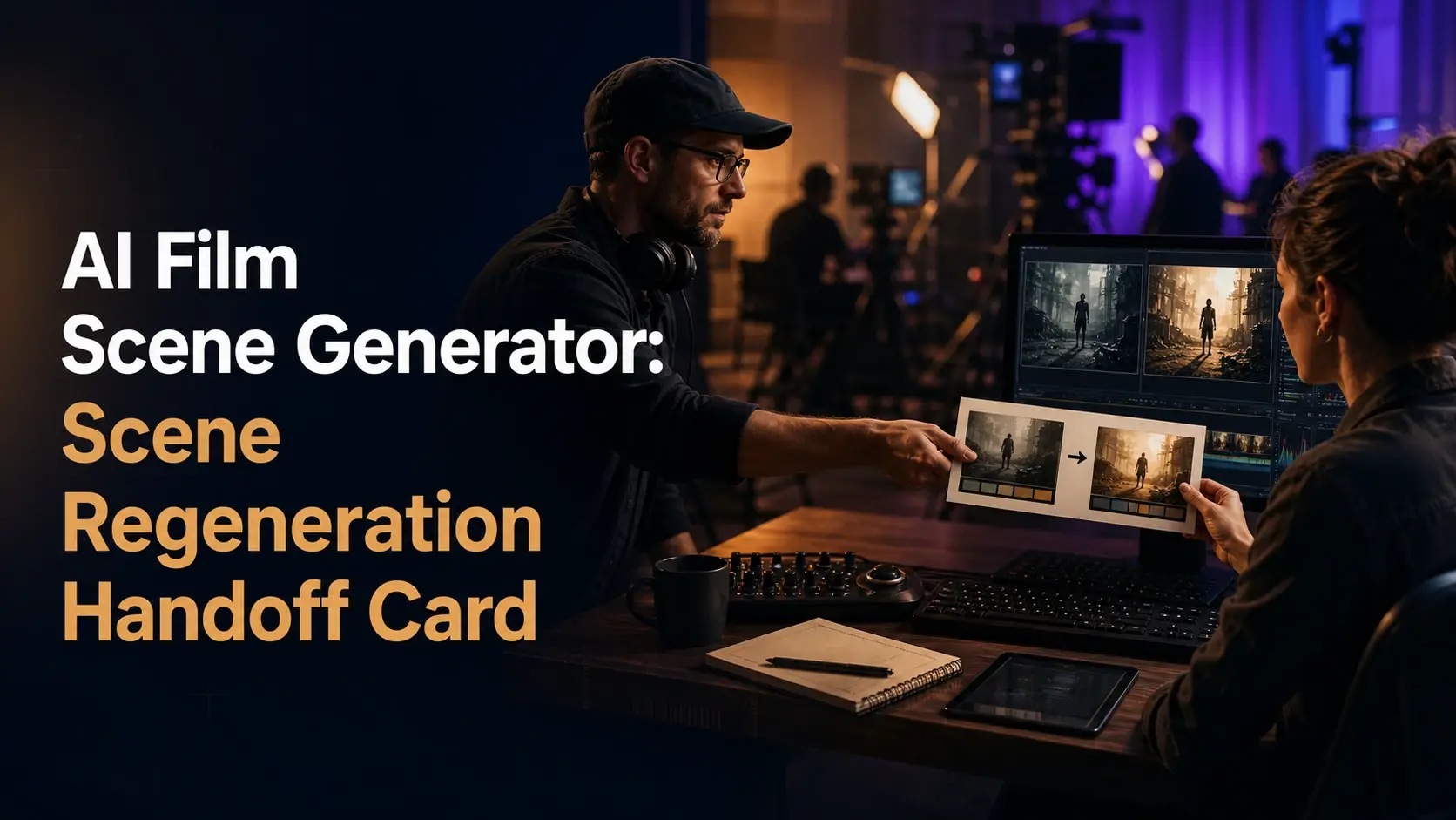 Editorial cover for AI Film Scene Generator: Scene Regeneration Handoff Card