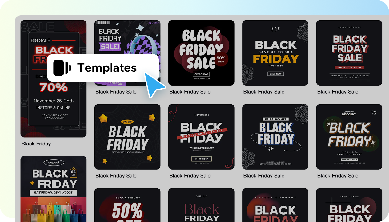  CapCut AI γεννήτρια σχεδιασμού δωρεάν για banner Black Friday