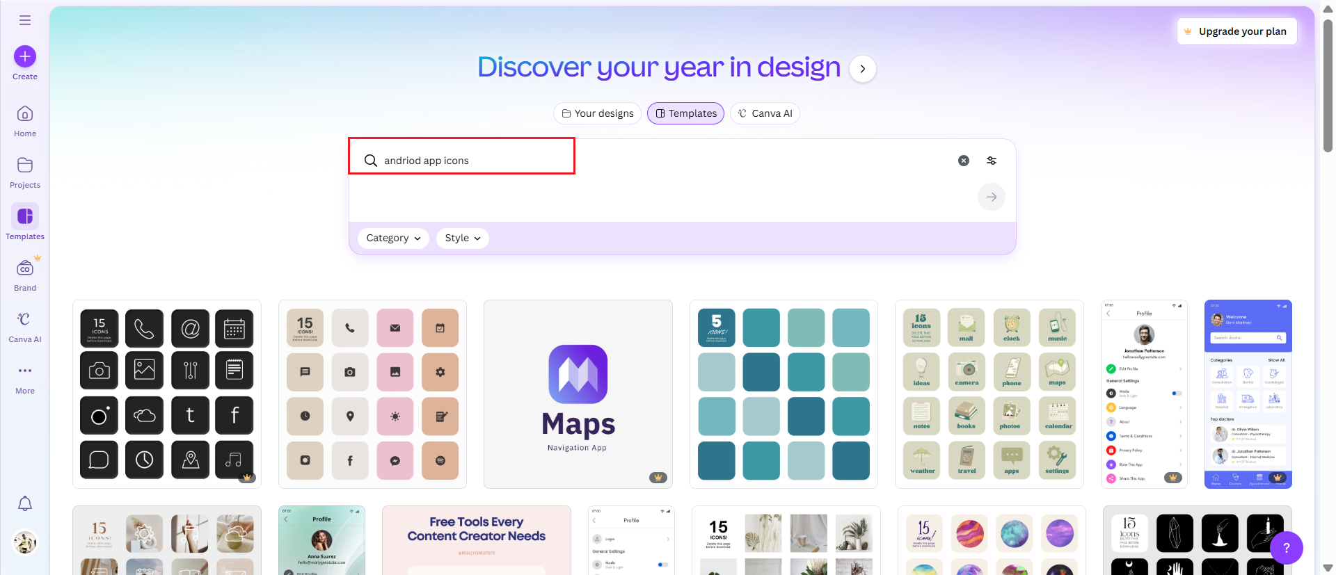Choose an icon template