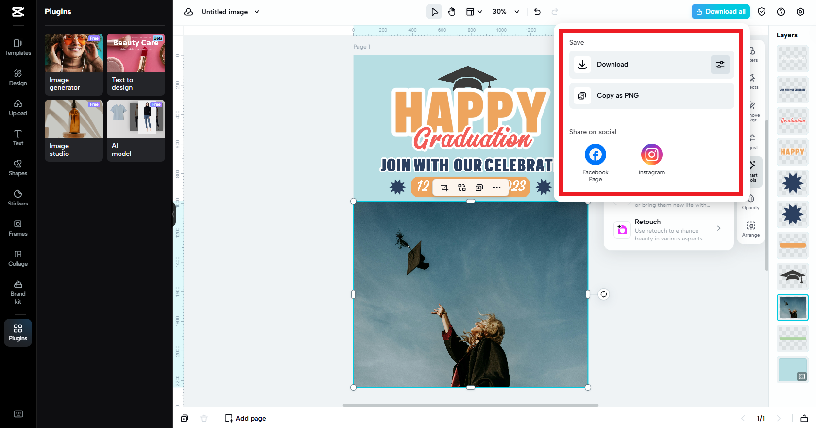 Export your finalized poster