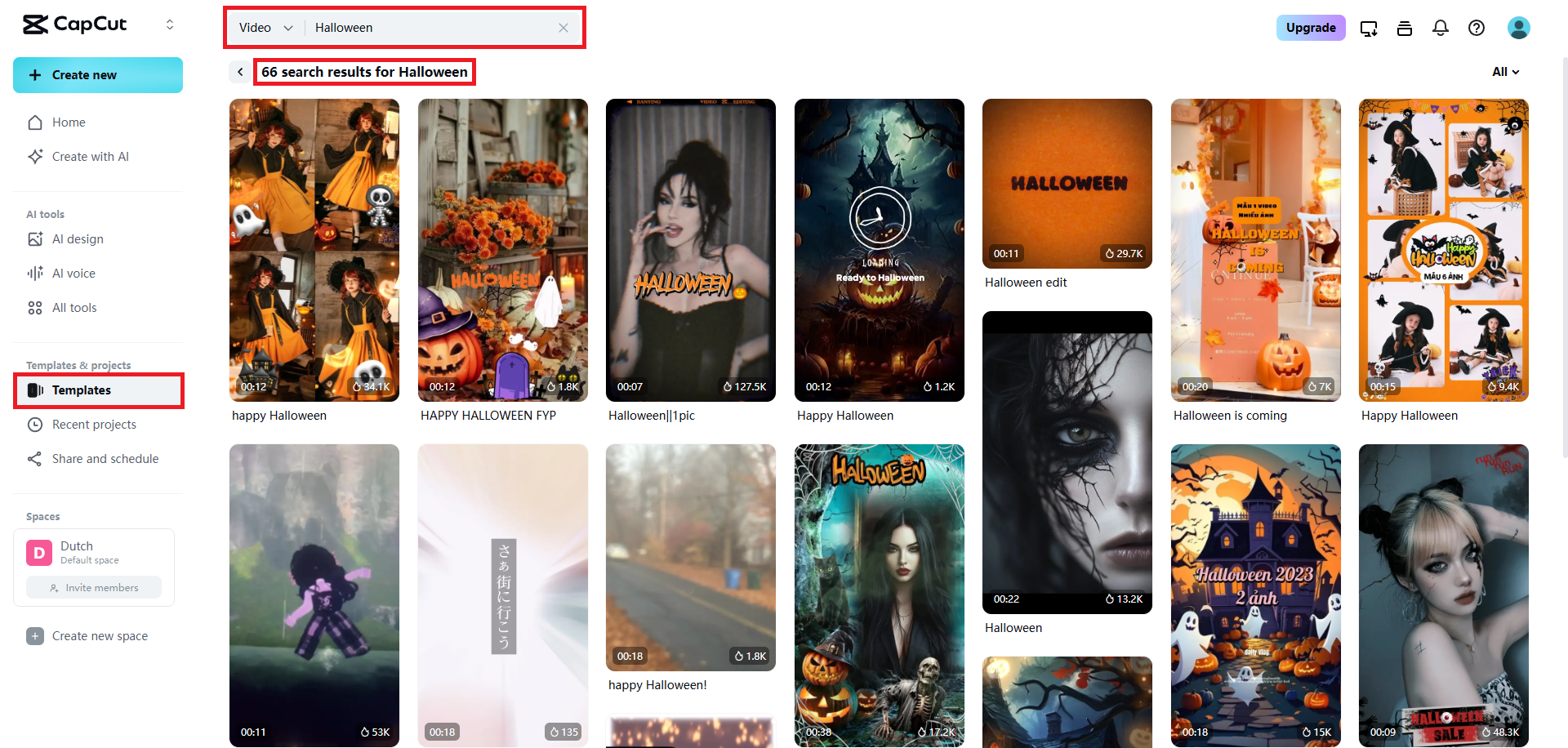Browse and select your template