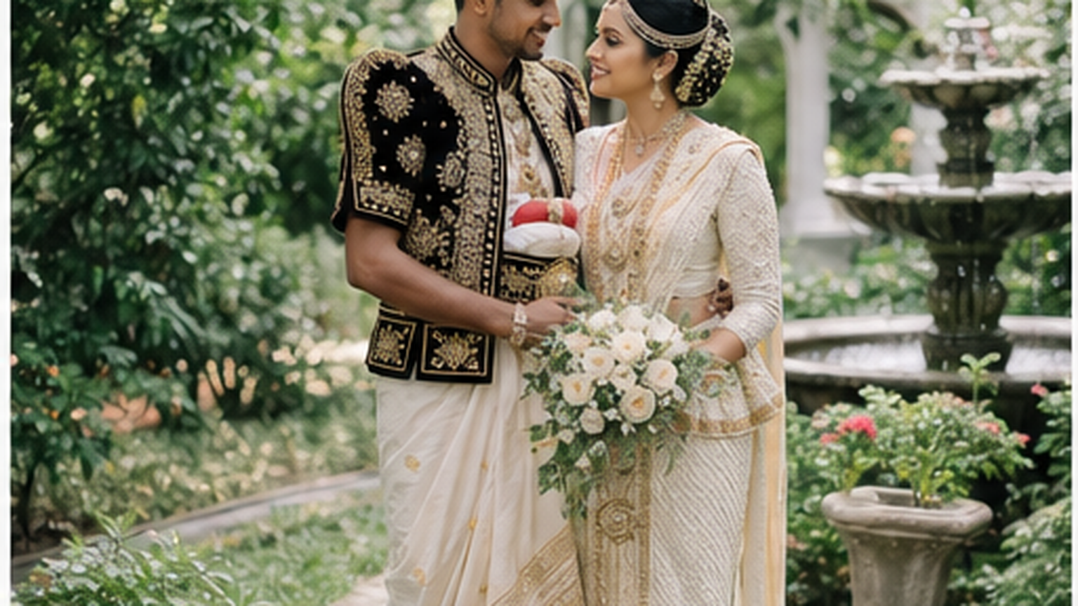 Kandyan Traditional Wedding Portraits AI example created for Dreamina