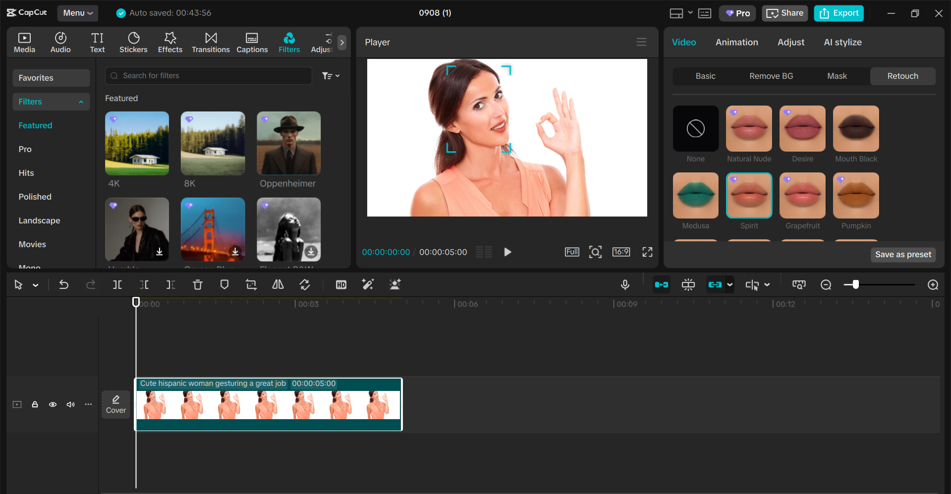 Rozhraní editoru videa pro stolní počítače CapCut - nejlepší nástroj pro zkrášlení obrázků