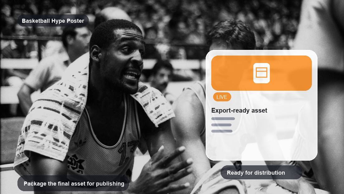 Basketball Hype Poster Maker realistic image for package the final asset for publishing