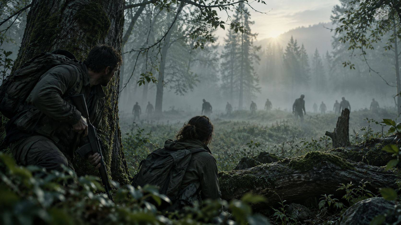 Forest Fog Reveal example for zombie ai video trend