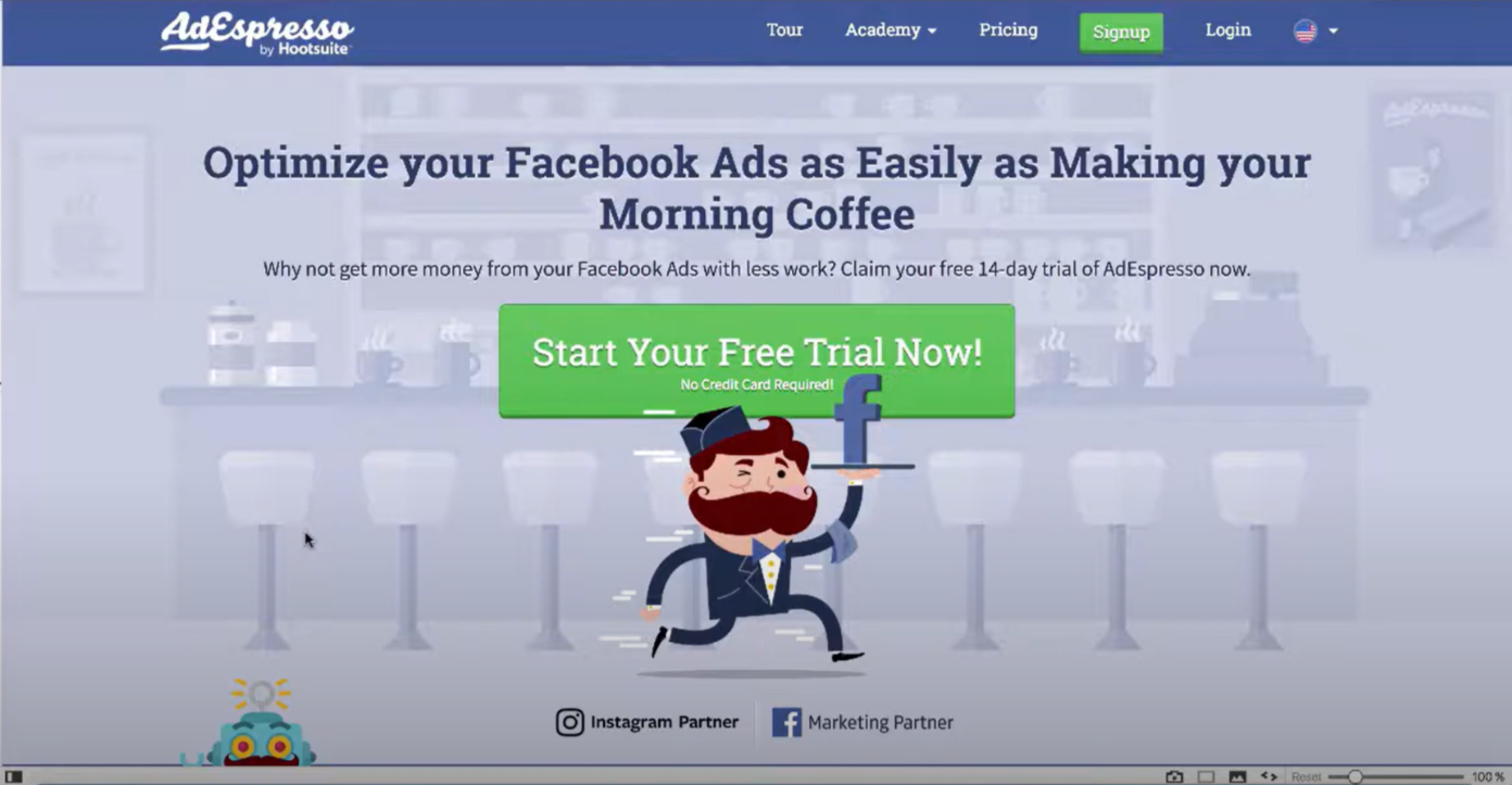 Interface do AdEspresso