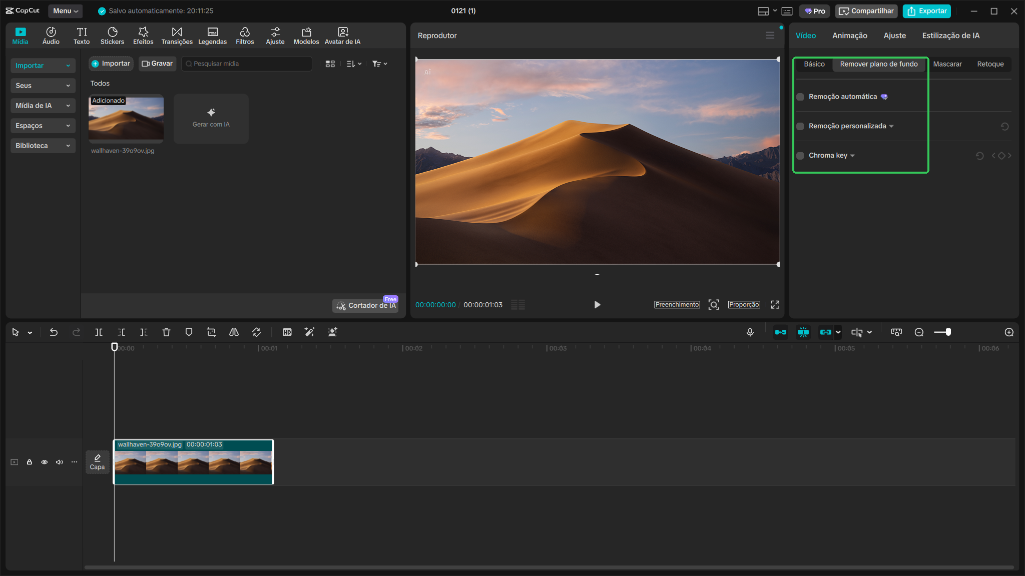 Remova o fundo (opcional)